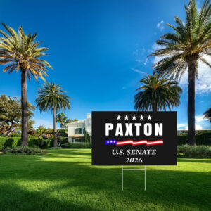 Ken Paxton U.S. Senate 2026 Waving Ribbon Flag Yard Sign