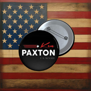 Ken Paxton U.S. Senate Campaign Button with Red Script Accent Pin