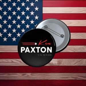 Ken Paxton U.S. Senate Campaign Button with Red Script Accent Pin