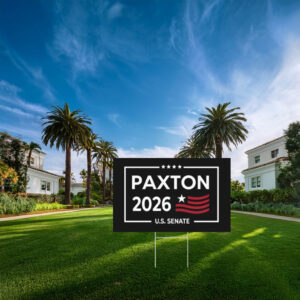 Paxton 2026 U.S. Senate Campaign Minimalist Wave Flag Yard Sign