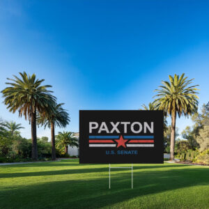 Paxton U.S. Senate Retro Distressed Red Star Stripe Yard Sign