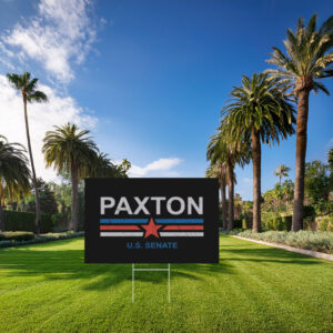 Paxton U.S. Senate Retro Distressed Red Star Stripe Yard Sign