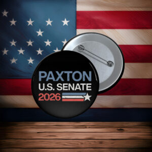 Vintage Ken Paxton for U.S. Senate 2026 Distressed Patriotic Button