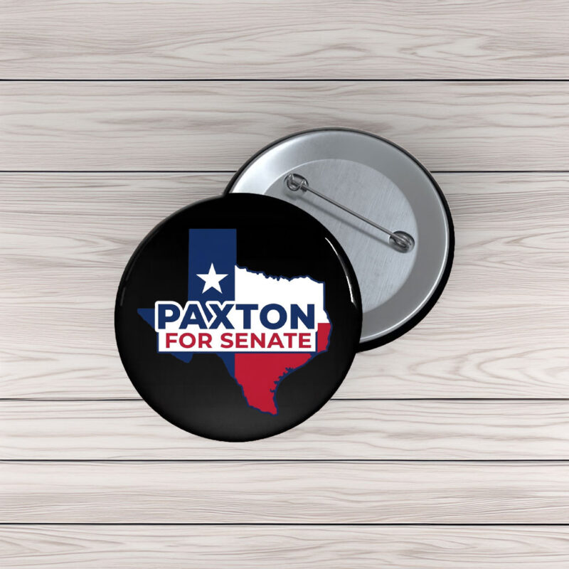 Back Ken Paxton Pin Buttons – Texas Senate Map Campaign Pins