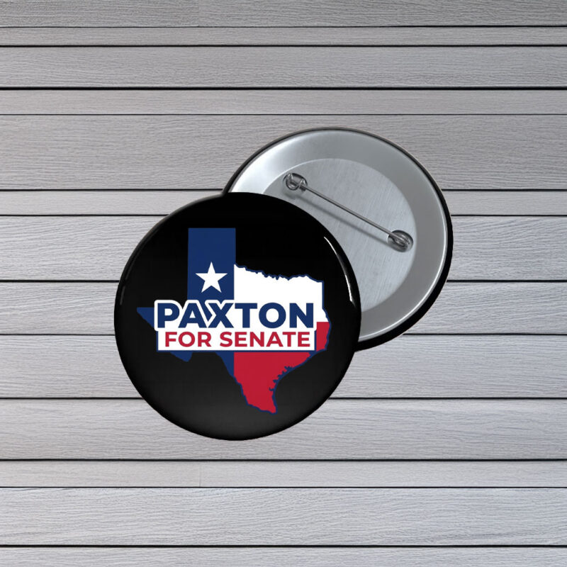 Back Ken Paxton Pin Buttons – Texas Senate Map Campaign Pins