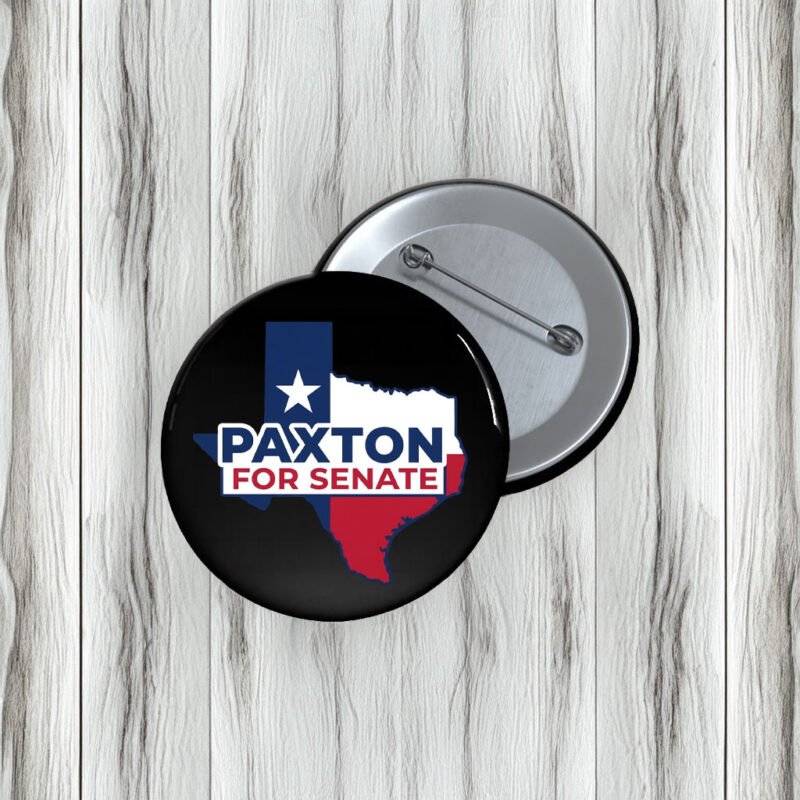 Back Ken Paxton Pin Buttons – Texas Senate Map Campaign Pins