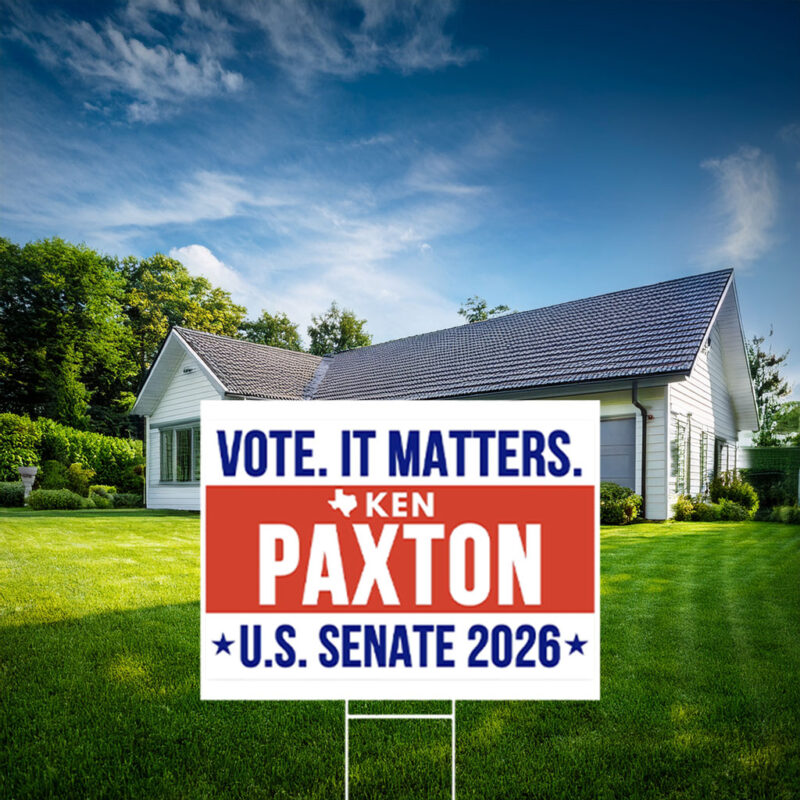 Ken Paxton For US Senate 2026 Yard Sign - Texas Election Outdoor Lawn Sign
