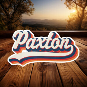 Retro Vibes Paxton Sticker – Groovy First Name Decal