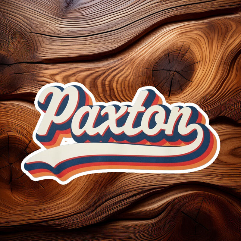 Retro Vibes Paxton Sticker – Groovy First Name Decal