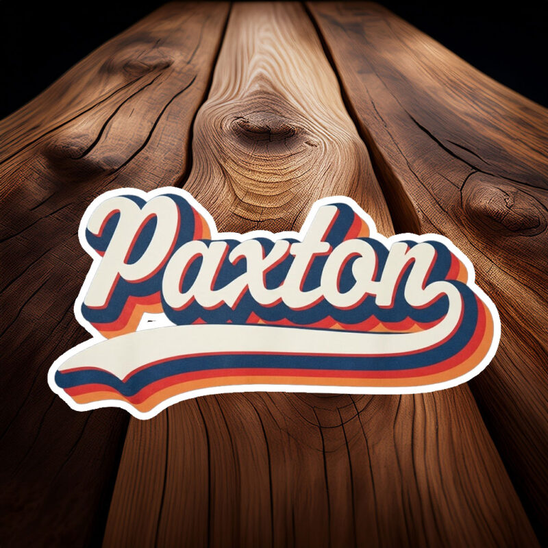 Retro Vibes Paxton Sticker – Groovy First Name Decal