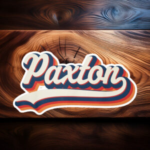 Retro Vibes Paxton Sticker – Groovy First Name Decal