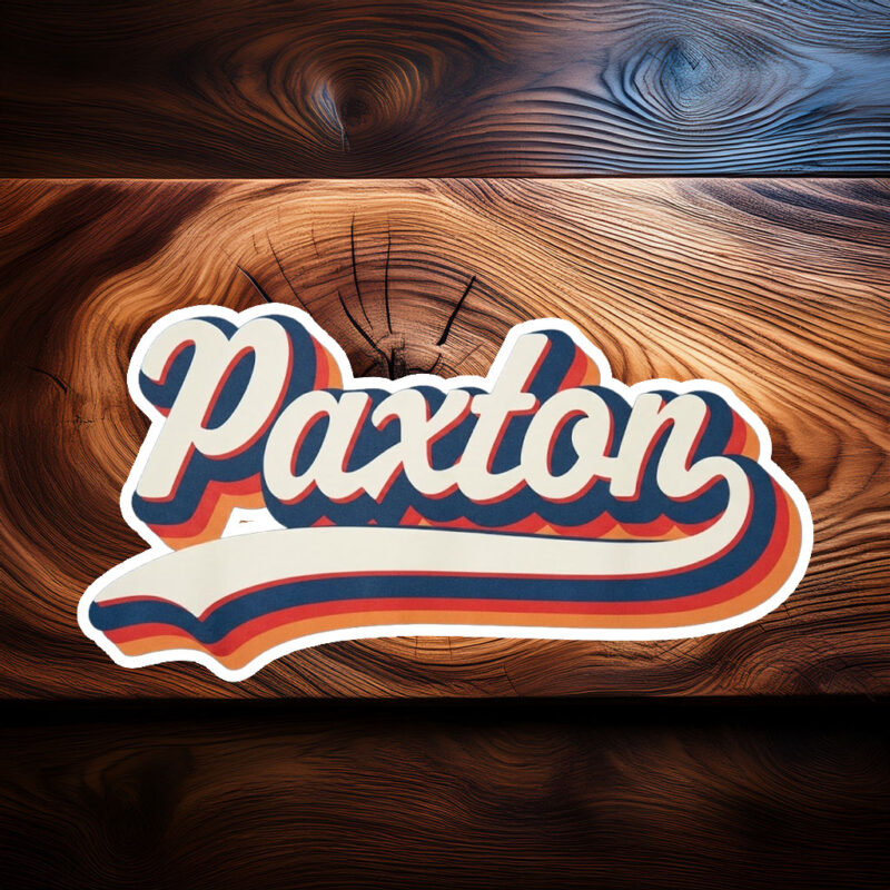 Retro Vibes Paxton Sticker – Groovy First Name Decal