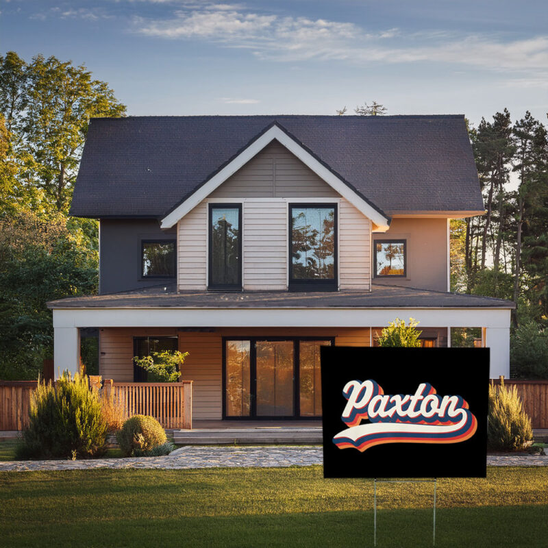 Welcome to Groovy Paxton Place Yard Sign – Retro Name Decor